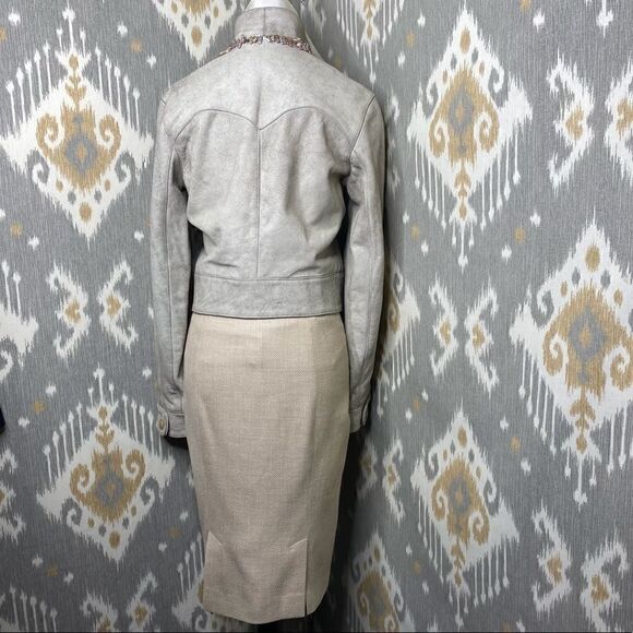 Ralph Lauren Sand Silk Nailhead Weave Pencil Skirt - Picture 13 of 16